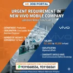 New Vivo Mobile Company job for Line Leader, Monitor, Assistant Engineer